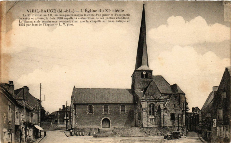 Carte postale ancienne Vieil-Bauge (M.-&-L.) - L'Eglise du Xi siecle