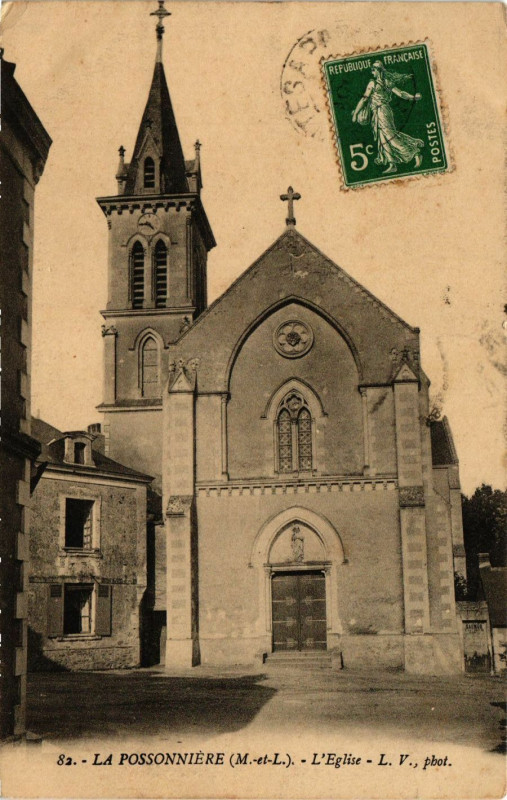 Carte postale ancienne La Possonniere - L'Eglise à La Possonnière