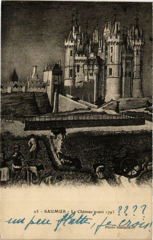 Carte postale ancienne Saumur - Le Chateau avant 1793 à Saumur