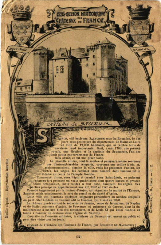 Carte postale ancienne Chateau de Saumur à Saumur