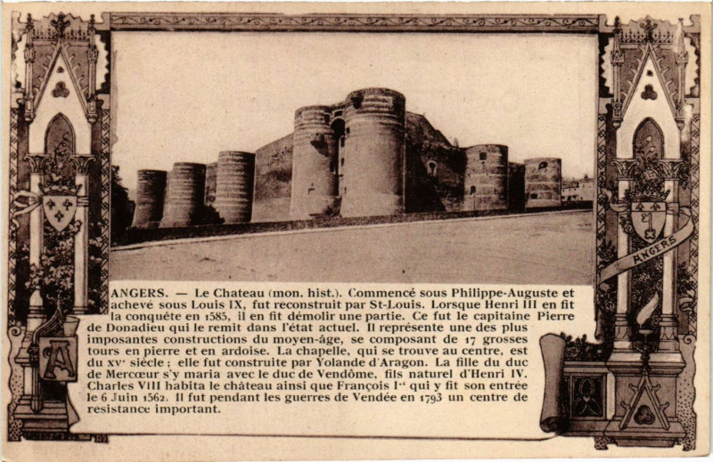 Carte postale ancienne Angers - Le Chateau à Angers