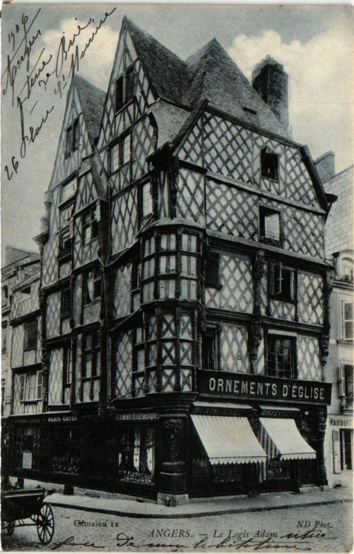 Carte postale ancienne Angers - Le Logis Adam à Angers
