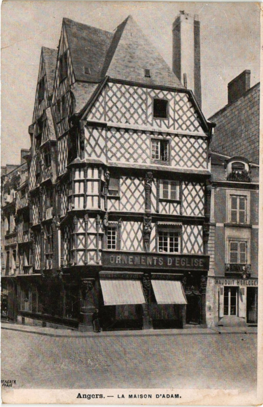 Carte postale ancienne Angers - La Maison d'Adam à Angers