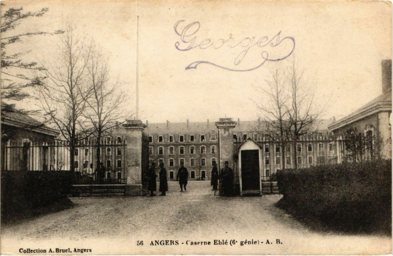 Carte postale ancienne Angers - Caserne Eble à Angers