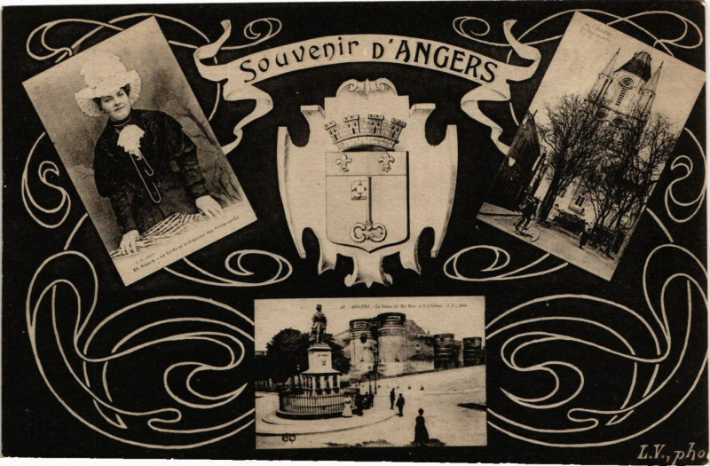 Carte postale ancienne Souvenir d'Angers à Angers