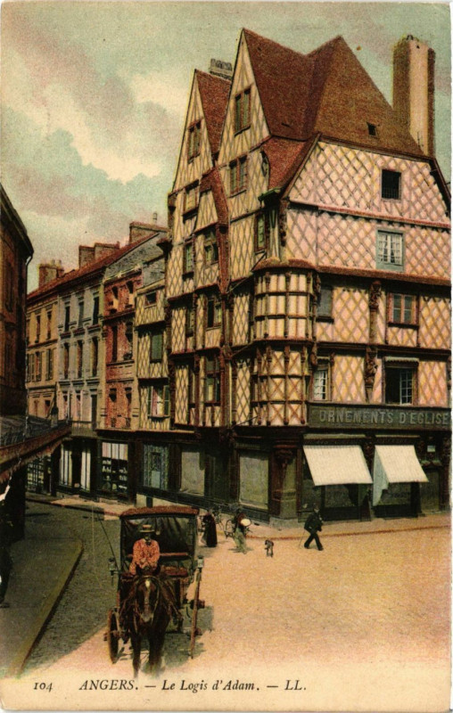 Carte postale ancienne Angers - Le Logis d'Adam à Angers