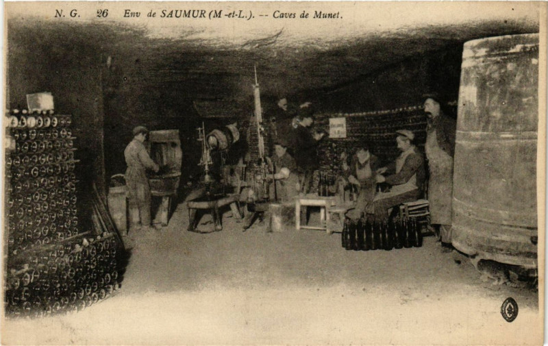 Carte postale ancienne Env. De Saumur - Caves de Munet à Saumur