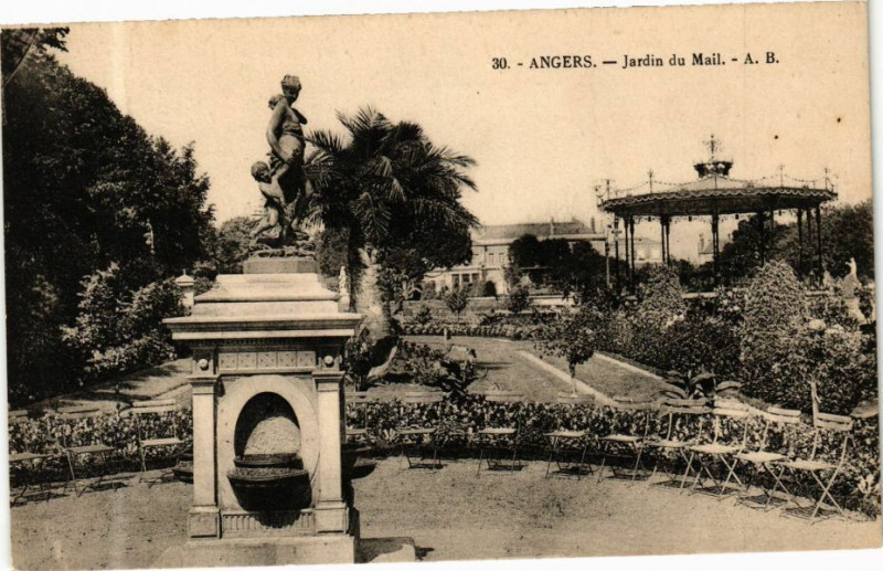 Carte postale ancienne Angers - Jardin du Mail à Angers