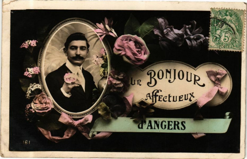 Carte postale ancienne Un Bonjour Affectueux d'Angers à Angers