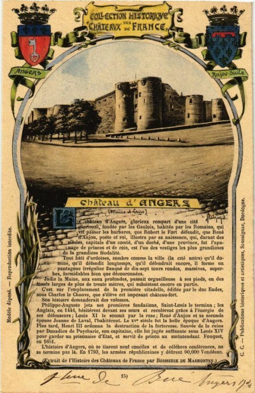Carte postale ancienne Chateau d'Angers à Angers