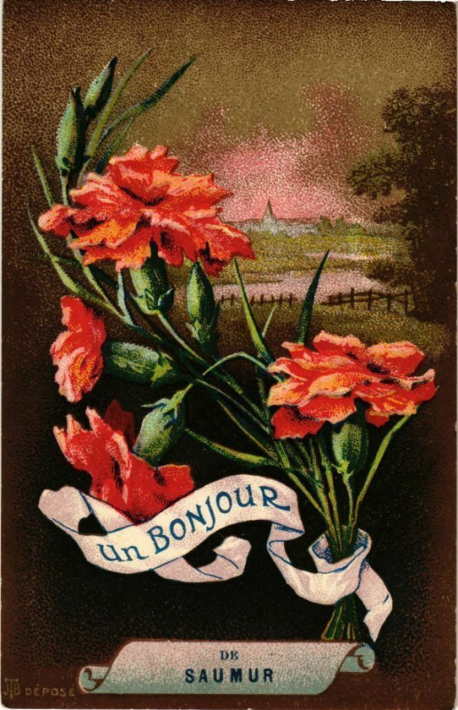 Carte postale ancienne Un bonjour de Saumur à Saumur