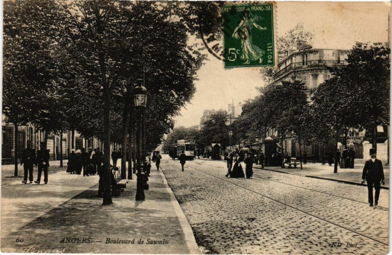 Carte postale ancienne Angers - Boulevard de Saumin à Angers