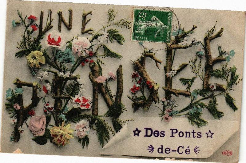 Carte postale ancienne Une pensée des Ponts-de-Ce