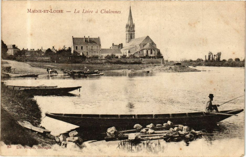 Carte postale ancienne Maine-et-Loire - La Loire a Chalonnes à Loiré
