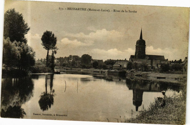 Carte postale ancienne Brissarthe - Rives de la Sarthe