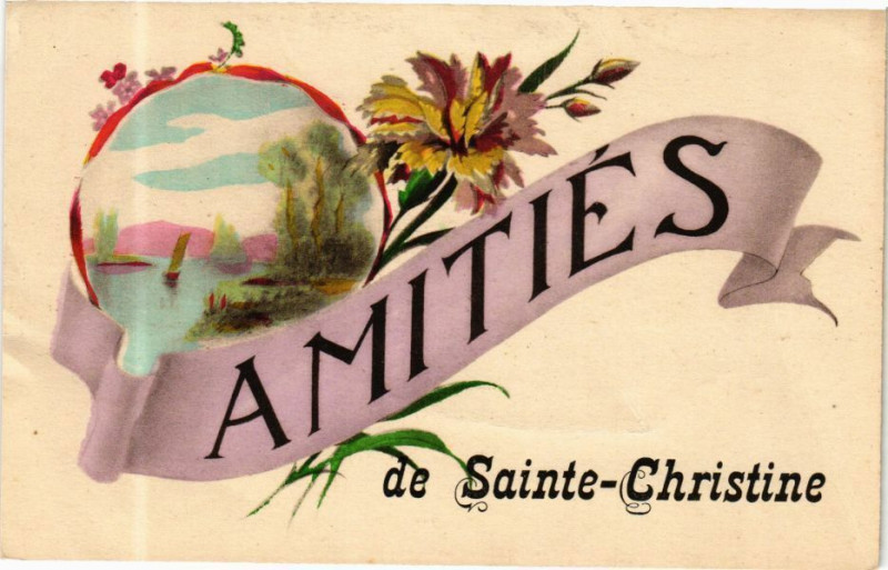 Carte postale ancienne Amities de Sainte-Christine