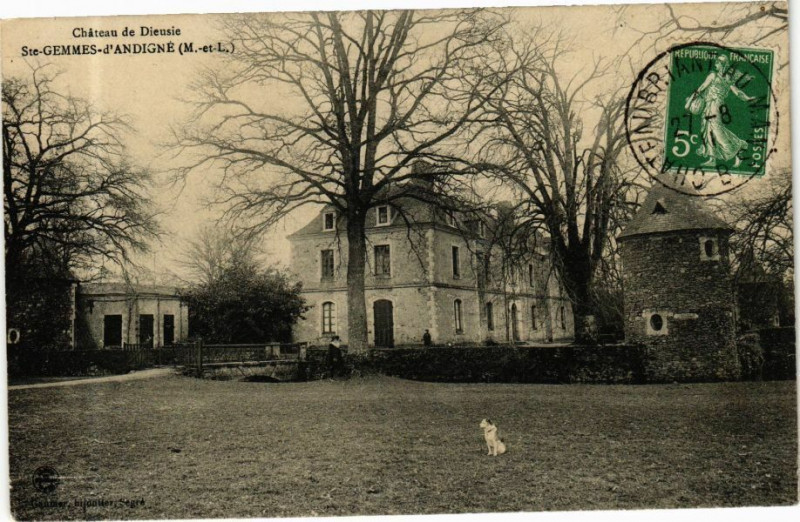 Carte postale ancienne Chateau de Dieusie - Sainte-Gemmes-d'Andigne