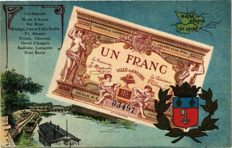 Carte postale ancienne Un Franc