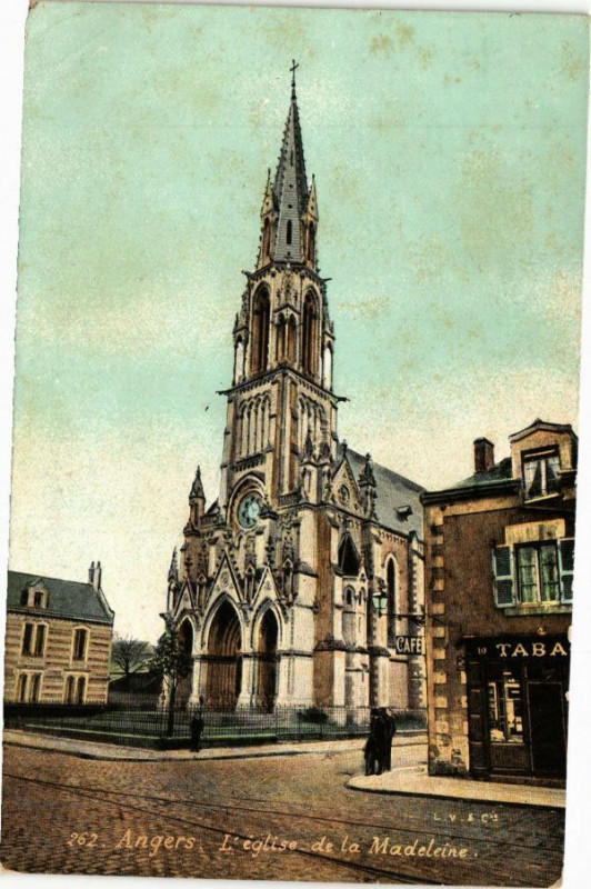 Carte postale ancienne Ed. Aqua 262 Angers L'Eglise de la Madeleine à Angers