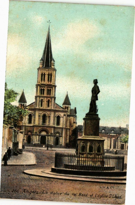 Carte postale ancienne Ed. Aqua 260 Angers La Statue du Roi à Angers