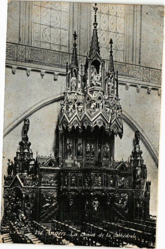 Carte postale ancienne Ed. Aqua 256 Angers La chaise de la Cathédrale à Angers