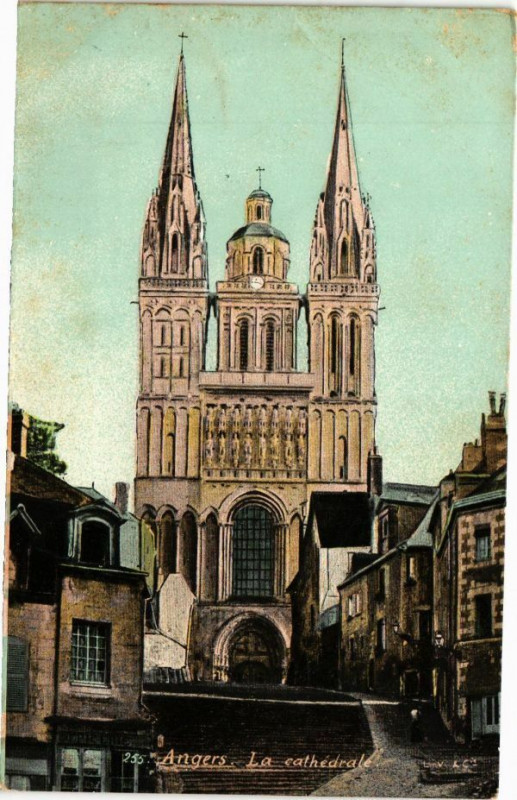 Carte postale ancienne Ed. Aqua 255 Angers La Cathédrale à Angers