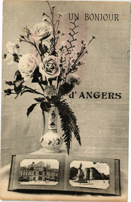 Carte postale ancienne Un Bonjour d'Angers à Angers