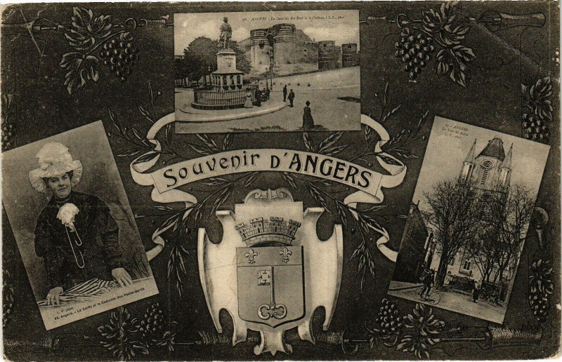 Carte postale ancienne Souvenir d'Angers à Angers