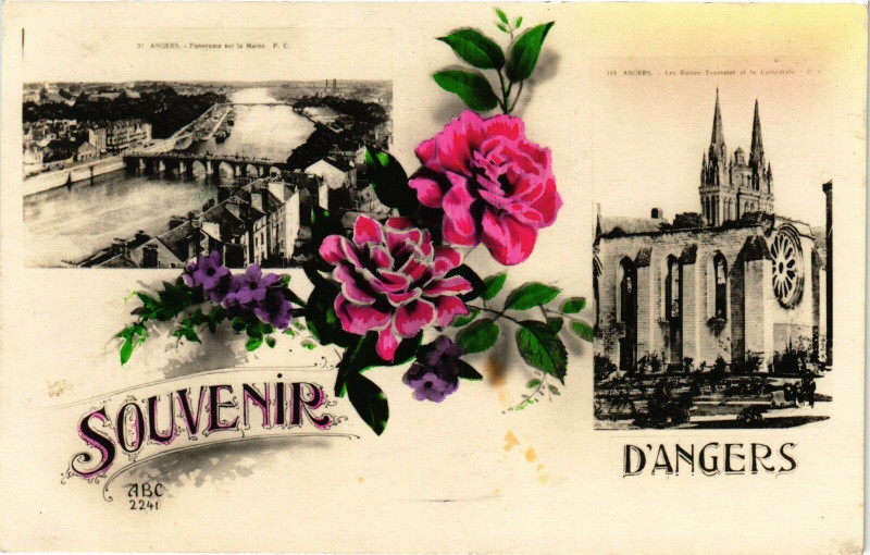 Carte postale ancienne Souvenir d'Angers à Angers