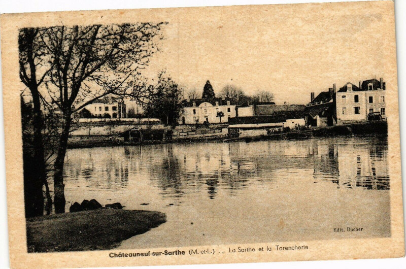 Carte postale ancienne Chateauneuf sur Sarthe-La Sarthe et la Tarencherie