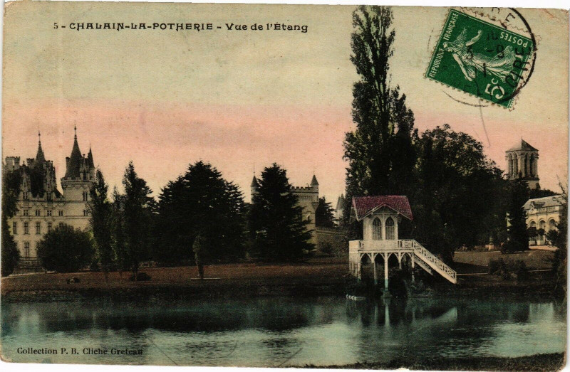 Carte postale ancienne Chalain la Potherie-Vue de l'Etang