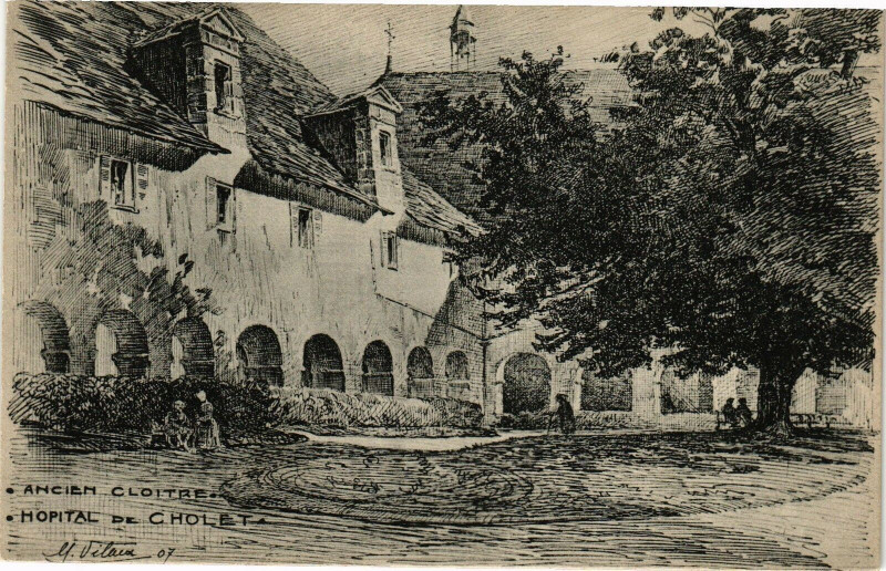 Carte postale ancienne Ancien Cloitre-Hopital de Cholet à Cholet