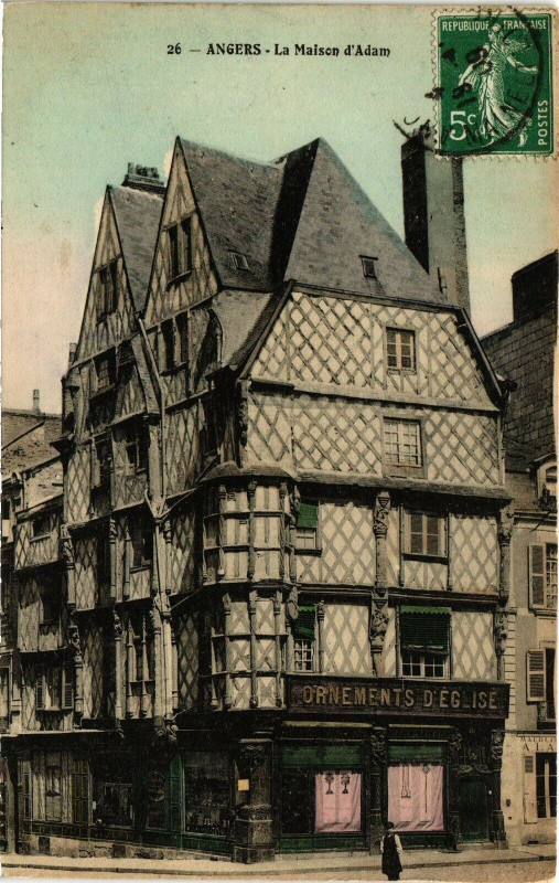 Carte postale ancienne Angers - La Maison d'Adam à Angers