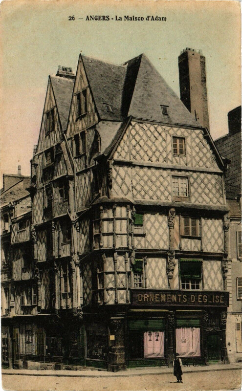 Carte postale ancienne Angers - La Maison d'Adam à Angers