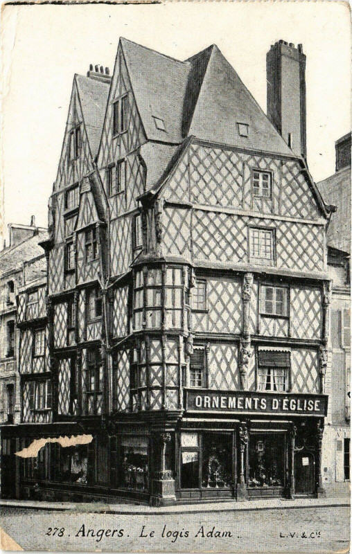 Carte postale ancienne Angers - Le Logis Adam à Angers