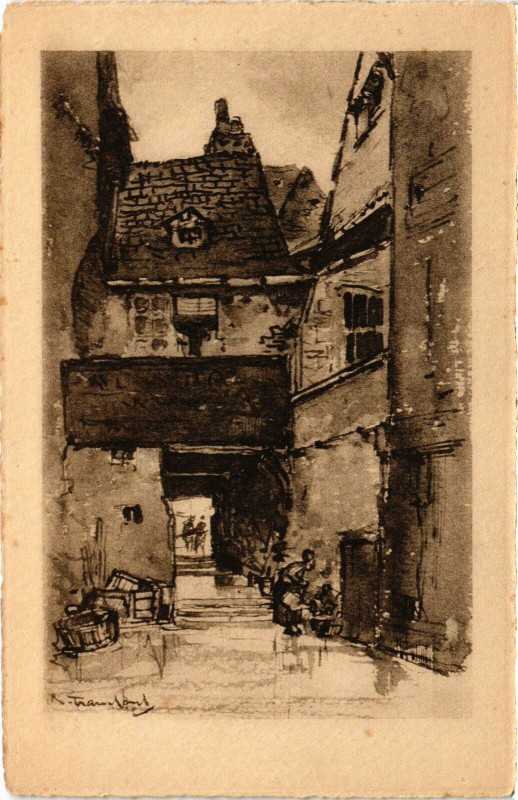 Carte postale ancienne Angers - Passage rue du Mail à Angers