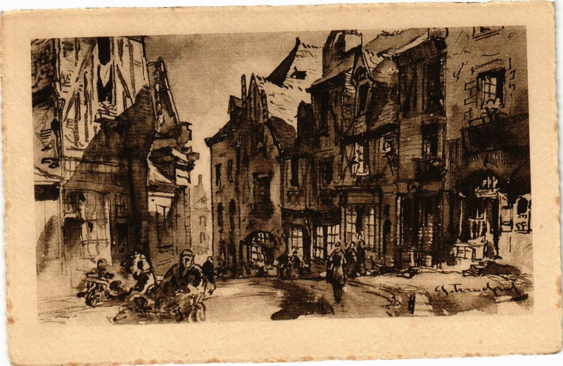 Carte postale ancienne Angers - Rue Lyonnaise à Angers