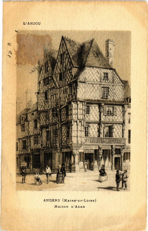 Carte postale ancienne D'Anjou - Angers (Maine-et-Loire) - Maison d'Adam à Angers