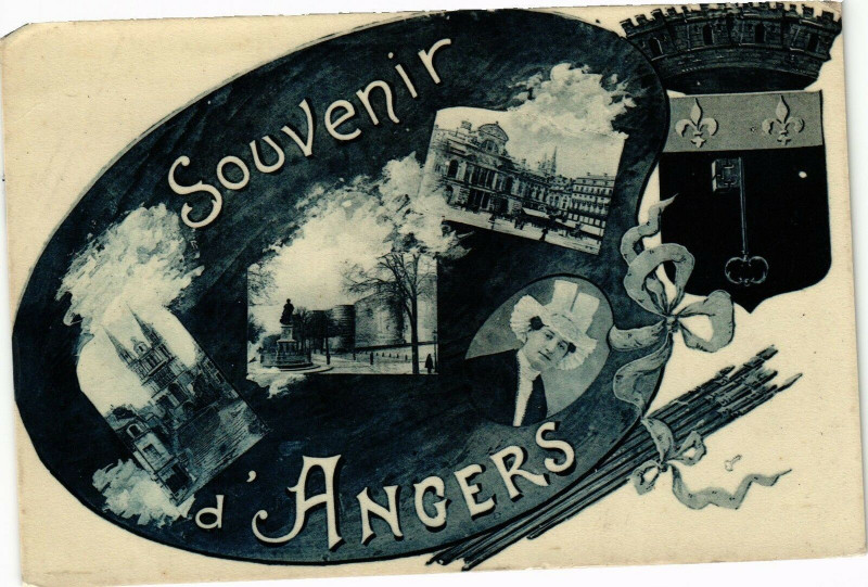 Carte postale ancienne Souvenir d'Angers à Angers