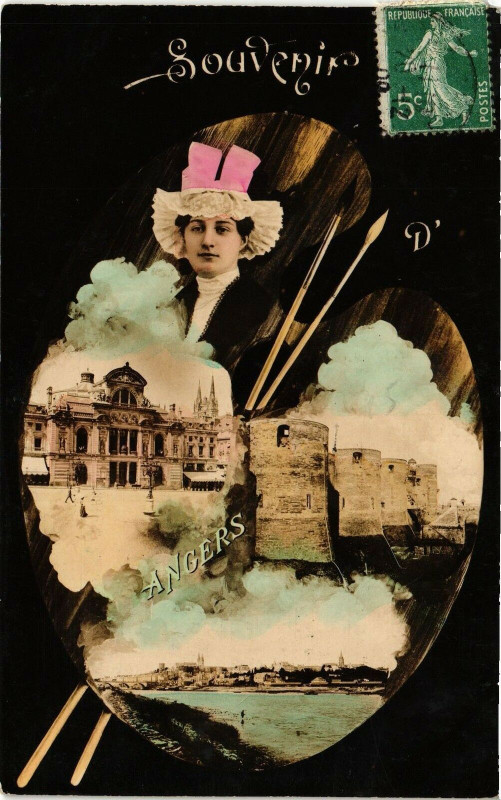 Carte postale ancienne Souvenir d'Angers à Angers