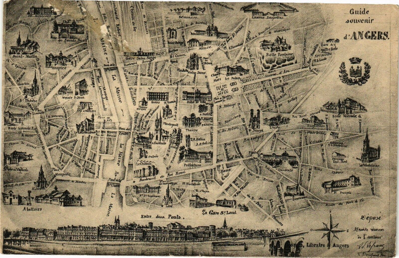 Carte postale ancienne Guide souvenir d'Angers à Angers