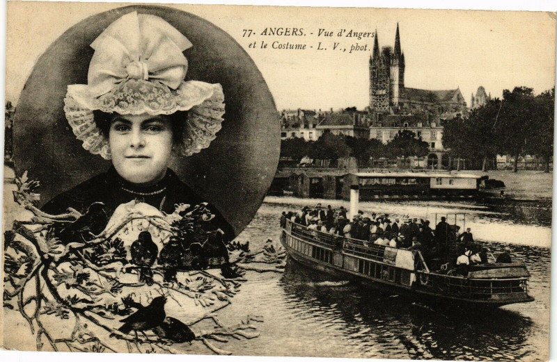 Carte postale ancienne Angers-Vue d'Angers et le Costume à Angers