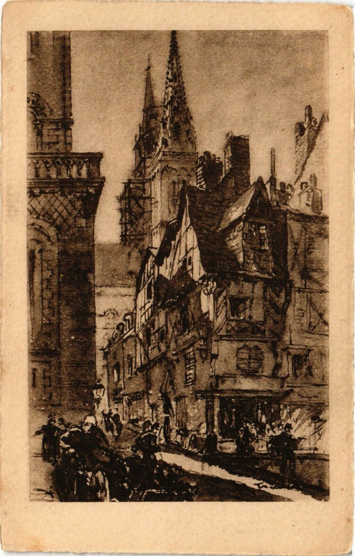 Carte postale ancienne Angers-Rue de l'Eveche à Angers