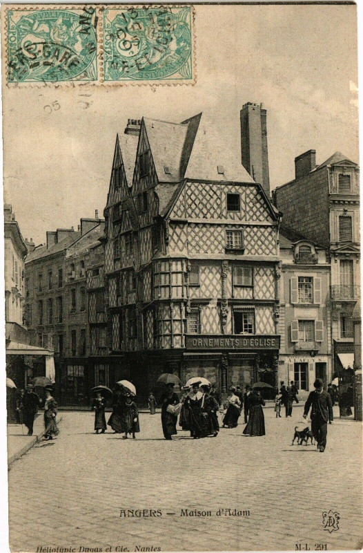 Carte postale ancienne Angers-Maison d'Adam à Angers