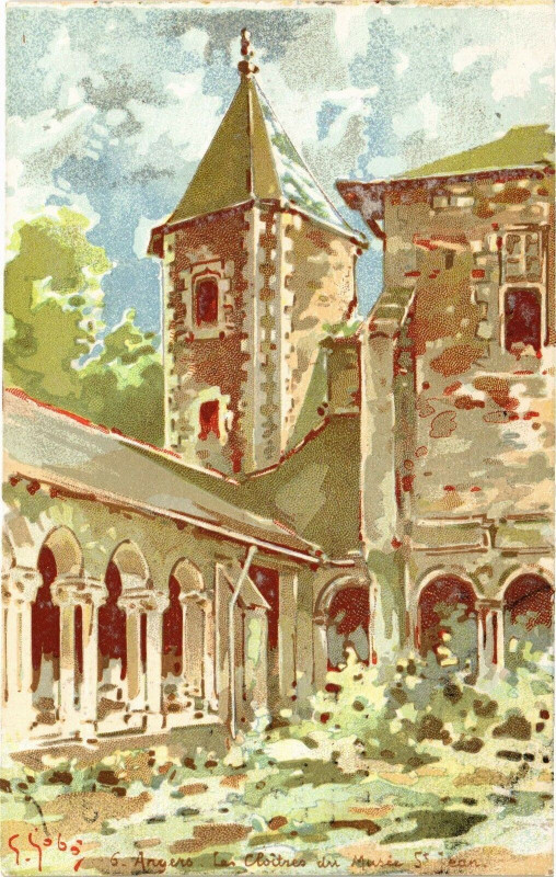 Carte postale ancienne Angers-Less Cloitres du Musée Saint-Jean à Angers