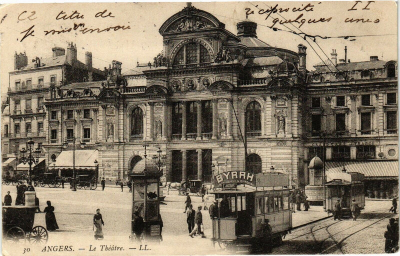 Carte postale ancienne Angers-Le Théatre à Angers