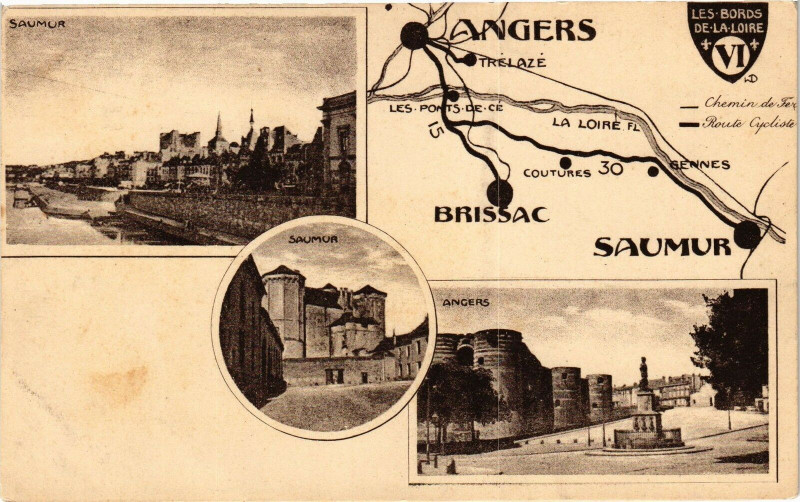 Carte postale ancienne Angers - Les Bords de la Loire à Angers