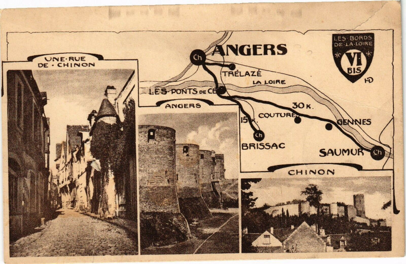 Carte postale ancienne Angers - Les Bords de la Loire à Angers