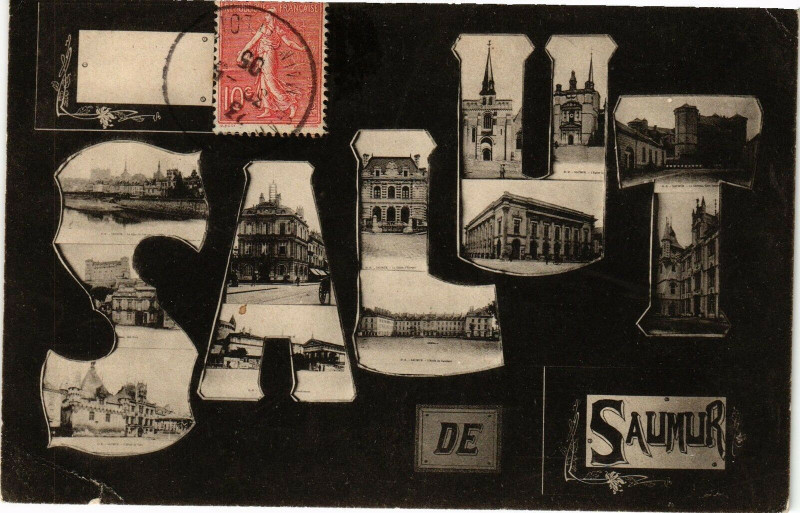 Carte postale ancienne Salut de Saumur à Saumur