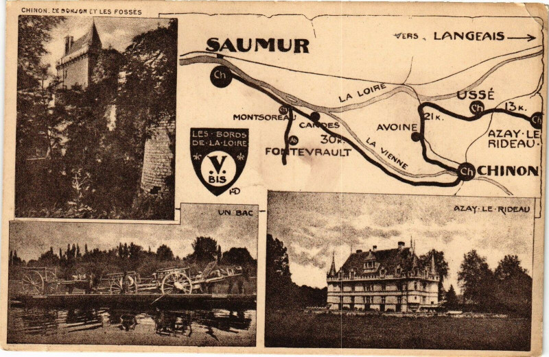 Carte postale ancienne Saumur - Les Bords de la Loire à Saumur